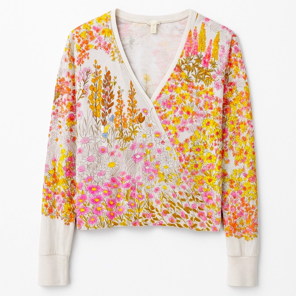 Tiny by Anthropologie Floral Surplice Top - Size M
